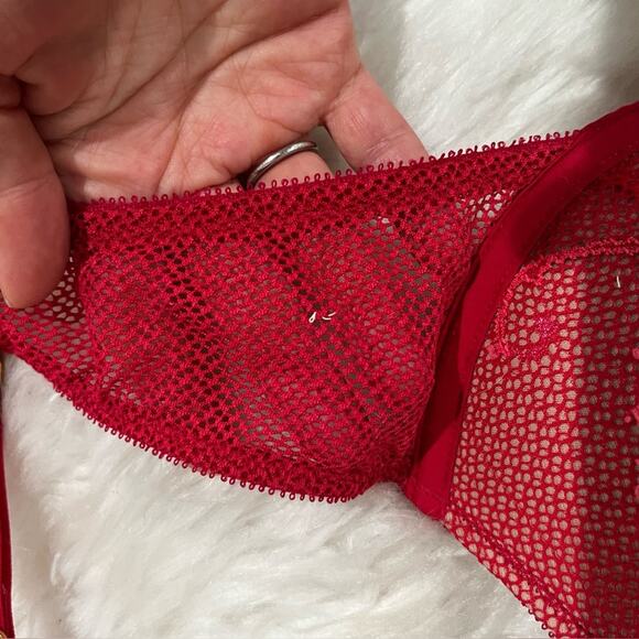 NEW Victoria’s Secret Very Sexy Floral Lace Pink Coral Padded Push Up Bra 34A - Picture 14 of 14